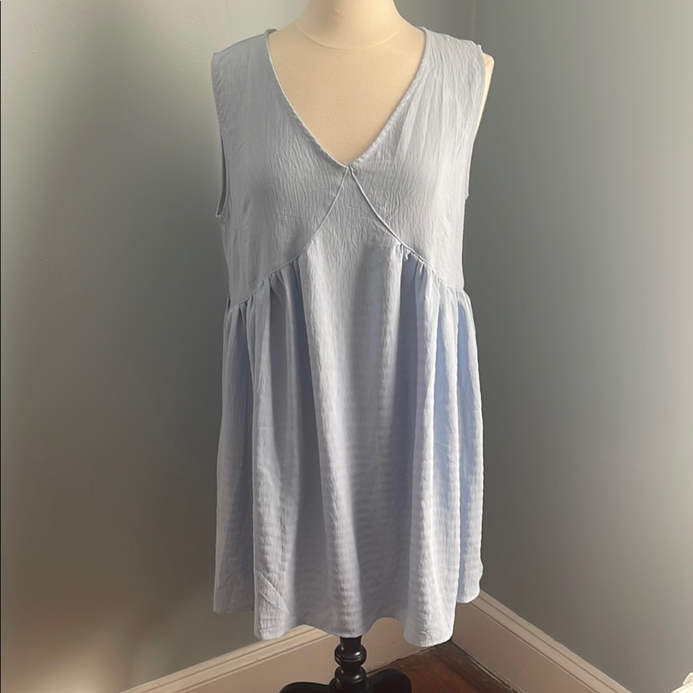 NWT Light Blue Sleeveless Babydoll Dress